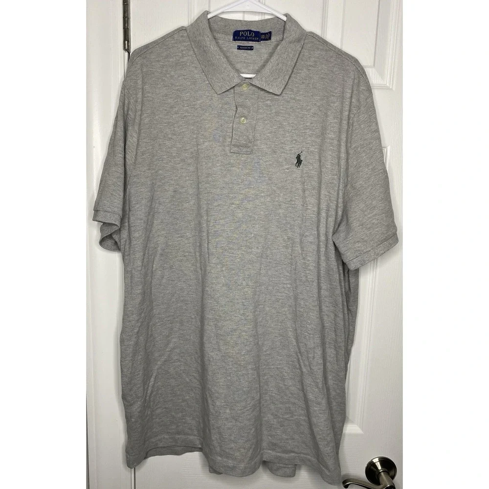 Polo Ralph Lauren Men's Classic‎ Fit Polo Shirt Grey Size XXL